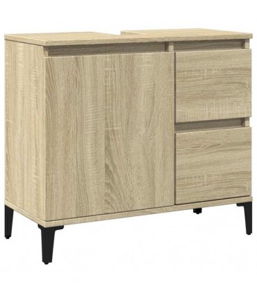 vidaXL Bathroom Cabinet | Sonoma oak | Engineered wood, metal | Medium