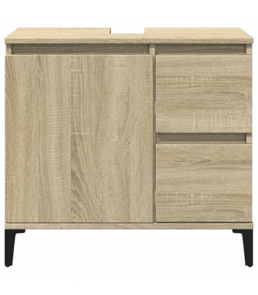vidaXL Bathroom Cabinet | Sonoma oak | Engineered wood, metal | Medium