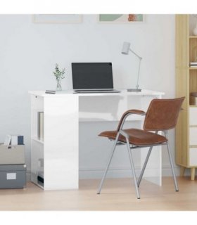 vidaXL Desk High Gloss White 100x55x75 Engineered Wood