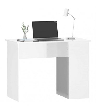 vidaXL Desk High Gloss White 100x55x75 Engineered Wood