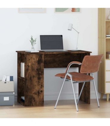 vidaXL Desk Smoked Oak 100x55x75 cm Engineered Wood