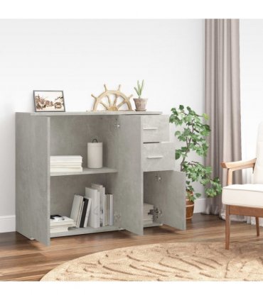 vidaXL Sideboard Concrete Grey 91x29.5x75 cm Engineered Wood