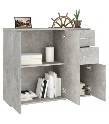 vidaXL Sideboard Concrete Grey 91x29.5x75 cm Engineered Wood