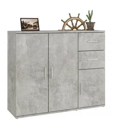 vidaXL Sideboard Concrete Grey 91x29.5x75 cm Engineered Wood