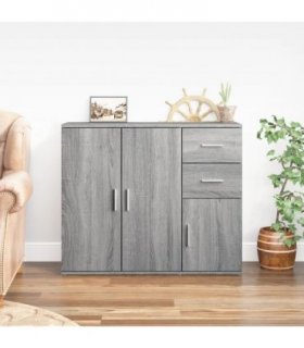 vidaXL Sideboard Grey Sonoma 91x29.5x75 cm Engineered Wood
