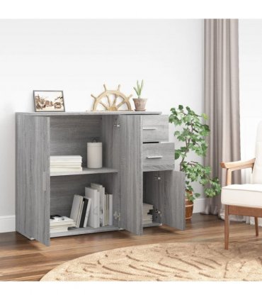 vidaXL Sideboard Grey Sonoma 91x29.5x75 cm Engineered Wood