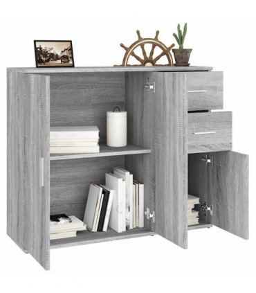 vidaXL Sideboard Grey Sonoma 91x29.5x75 cm Engineered Wood