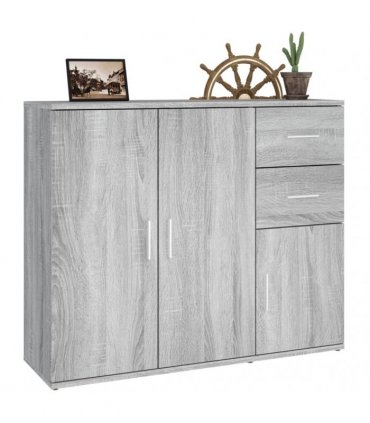 vidaXL Sideboard Grey Sonoma 91x29.5x75 cm Engineered Wood