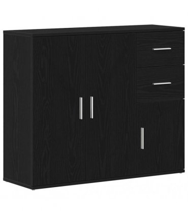 vidaXL Sideboard Black Oak 91x29.5x75 cm Engineered Wood