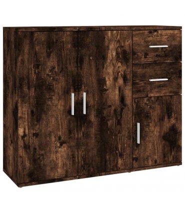 vidaXL Sideboard Smoked Oak 91x29.5x75 cm Engineered Wood