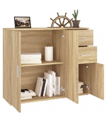 vidaXL Sideboard Sonoma Oak 91x29.5x75 cm Engineered Wood