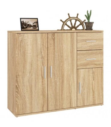 vidaXL Sideboard Sonoma Oak 91x29.5x75 cm Engineered Wood