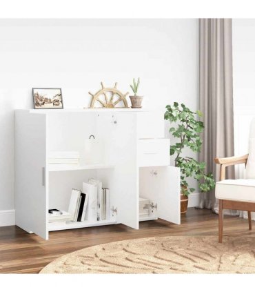 vidaXL Sideboard White 91x29.5x75 cm Engineered Wood