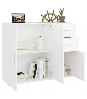 vidaXL Sideboard White 91x29.5x75 cm Engineered Wood
