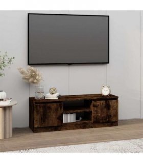 vidaXL TV Cabinet with Door Smoked Oak 102x30x36 cm