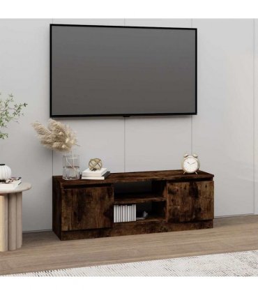 vidaXL TV Cabinet with Door Smoked Oak 102x30x36 cm