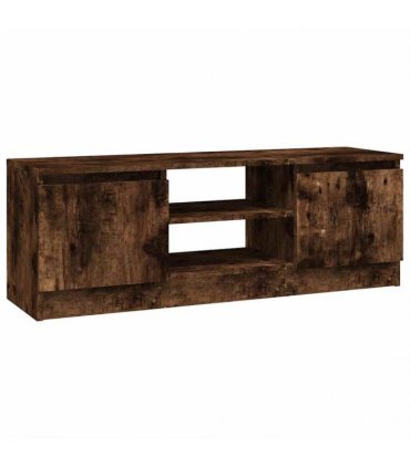 vidaXL TV Cabinet with Door Smoked Oak 102x30x36 cm