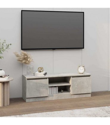 vidaXL TV Cabinet with Door Concrete Grey 102x30x36 cm