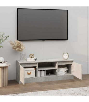 vidaXL TV Cabinet with Door Concrete Grey 102x30x36 cm