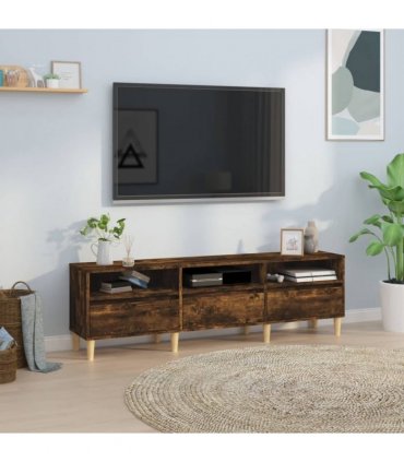 vidaXL TV Cabinet Smoked Oak 150x30x44.5 cm Engineered Wood