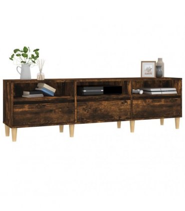 vidaXL TV Cabinet Smoked Oak 150x30x44.5 cm Engineered Wood