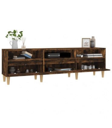 vidaXL TV Cabinet Smoked Oak 150x30x44.5 cm Engineered Wood