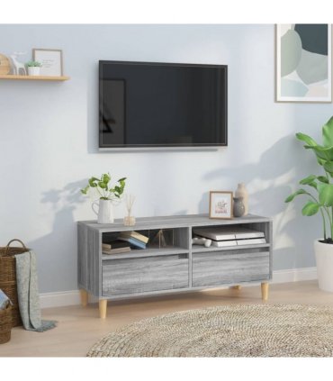 vidaXL TV Cabinet Grey Sonoma 100x34.5x44.5 cm Engineered Wood