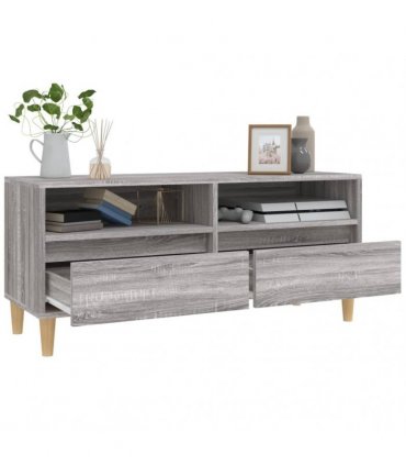 vidaXL TV Cabinet Grey Sonoma 100x34.5x44.5 cm Engineered Wood