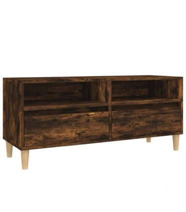 vidaXL TV Cabinet Smoked Oak 100x34.5x44.5 cm Engineered Wood