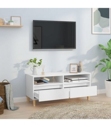 vidaXL TV Cabinet White 100x34.5x44.5 cm Engineered Wood