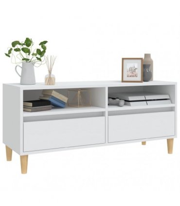 vidaXL TV Cabinet White 100x34.5x44.5 cm Engineered Wood