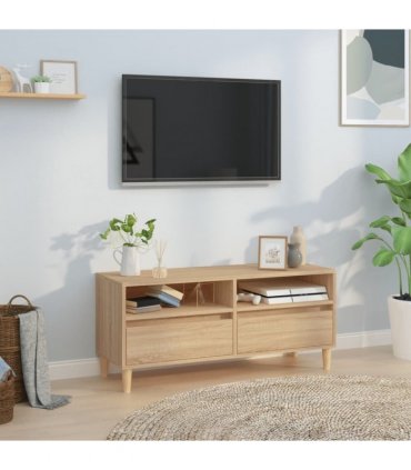 vidaXL TV Cabinet Sonoma Oak 100x34.5x44.5 cm Engineered Wood