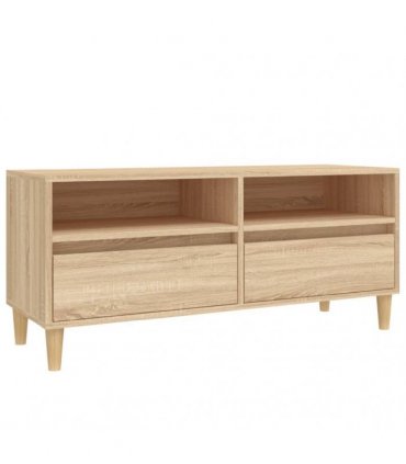 vidaXL TV Cabinet Sonoma Oak 100x34.5x44.5 cm Engineered Wood