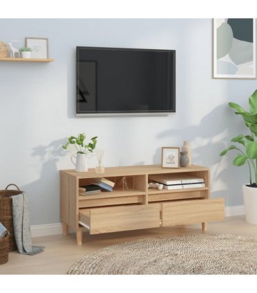 vidaXL TV Cabinet Sonoma Oak 100x34.5x44.5 cm Engineered Wood