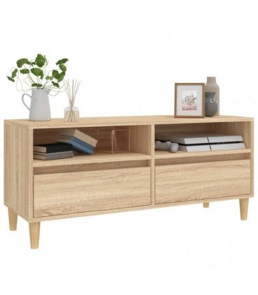 vidaXL TV Cabinet Sonoma Oak 100x34.5x44.5 cm Engineered Wood