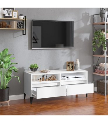 vidaXL TV Cabinet White 100x34.5x44.5 cm Engineered Wood — V0672039613