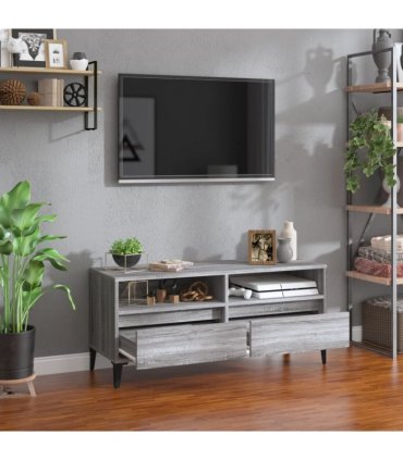 vidaXL TV Cabinet Grey Sonoma 100x34.5x44.5 cm Engineered Wood — V0672039614