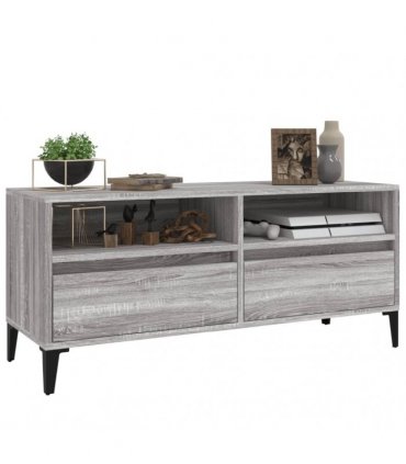 vidaXL TV Cabinet Grey Sonoma 100x34.5x44.5 cm Engineered Wood — V0672039614