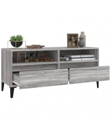 vidaXL TV Cabinet Grey Sonoma 100x34.5x44.5 cm Engineered Wood — V0672039614