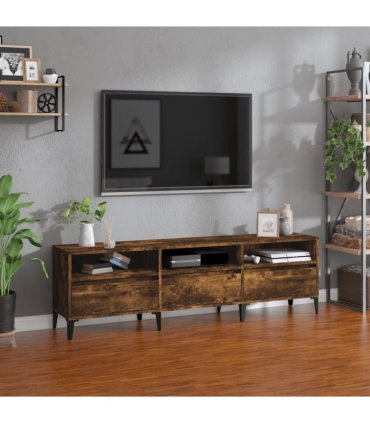 vidaXL TV Cabinet Smoked Oak 150x30x44.5 cm Engineered Wood — V0672039615
