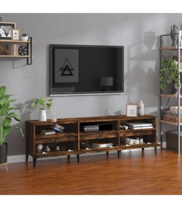 vidaXL TV Cabinet Smoked Oak 150x30x44.5 cm Engineered Wood — V0672039615