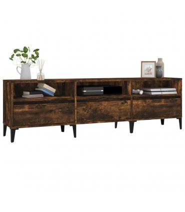 vidaXL TV Cabinet Smoked Oak 150x30x44.5 cm Engineered Wood — V0672039615