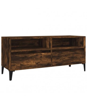 vidaXL TV Cabinet Smoked Oak 100x34.5x44.5 cm Engineered Wood — V0672039616