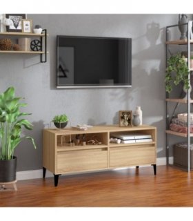 vidaXL TV Cabinet Sonoma Oak 100x34.5x44.5 cm Engineered Wood — V0672039617