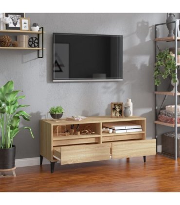 vidaXL TV Cabinet Sonoma Oak 100x34.5x44.5 cm Engineered Wood — V0672039617