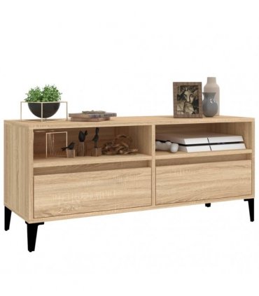 vidaXL TV Cabinet Sonoma Oak 100x34.5x44.5 cm Engineered Wood — V0672039617