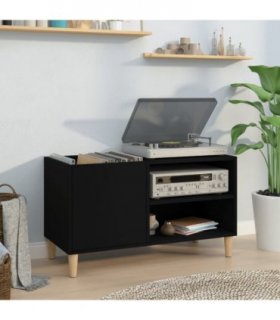 vidaXL Record Cabinet | Black | Engineered wood | Medium | Record Cabinet — Size: 84.5 x 38 x 48 cm