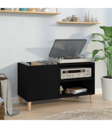 vidaXL Record Cabinet | Black | Engineered wood | Medium | Record Cabinet — Size: 84.5 x 38 x 48 cm