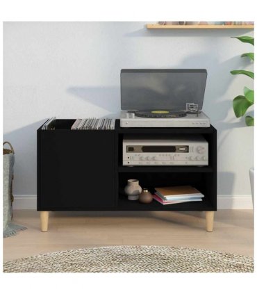 vidaXL Record Cabinet | Black | Engineered wood | Medium | Record Cabinet — Size: 84.5 x 38 x 48 cm
