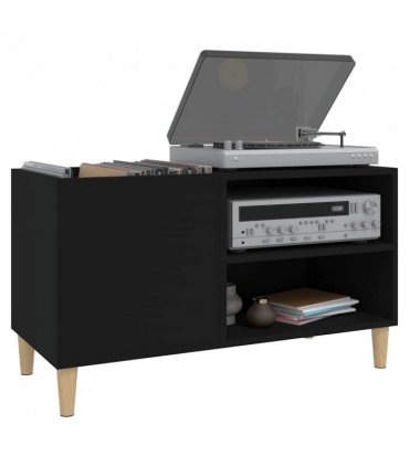 vidaXL Record Cabinet | Black | Engineered wood | Medium | Record Cabinet — Size: 84.5 x 38 x 48 cm